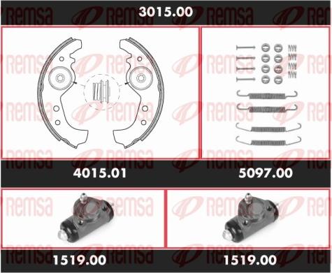 Remsa 3015.00 - Комплект тормозных колодок, барабанные autodnr.net