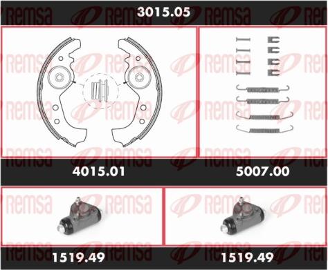 Remsa 3015.05 - Комплект гальм, барабанний механізм autocars.com.ua