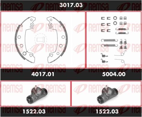 Remsa 3017.03 - Комплект гальм, барабанний механізм autocars.com.ua