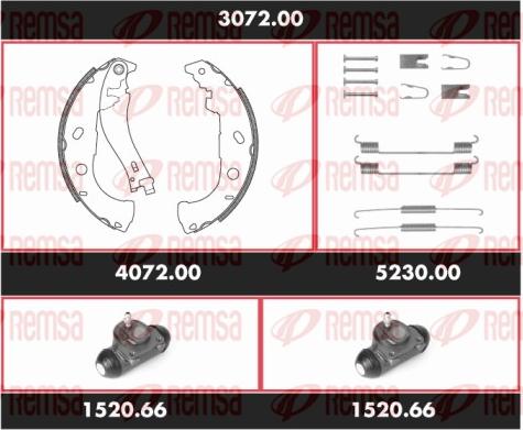 Remsa 3072.00 - Комплект гальм, барабанний механізм autocars.com.ua