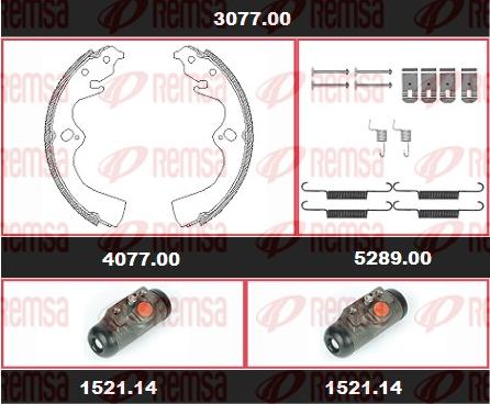 Remsa 3077.00 - Комплект гальм, барабанний механізм autocars.com.ua