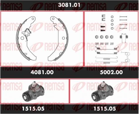 Remsa 3081.01 - Комплект тормозных колодок, барабанные avtokuzovplus.com.ua