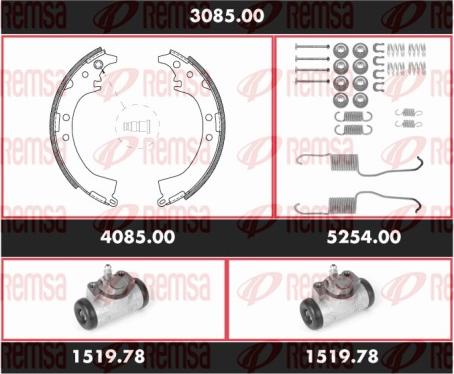 Remsa 3085.00 - Комплект тормозных колодок, барабанные avtokuzovplus.com.ua