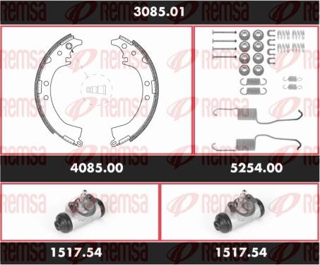 Remsa 3085.01 - Комплект тормозных колодок, барабанные avtokuzovplus.com.ua