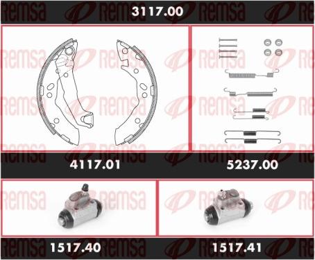 Remsa 3117.00 - Комплект тормозных колодок, барабанные avtokuzovplus.com.ua