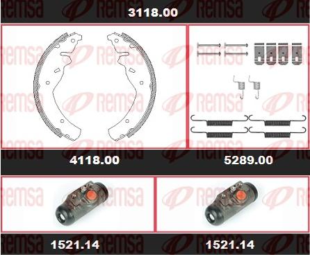 Remsa 3118.00 - Комплект гальм, барабанний механізм autocars.com.ua