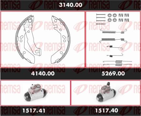 Remsa 3140.00 - Комплект гальм, барабанний механізм autocars.com.ua