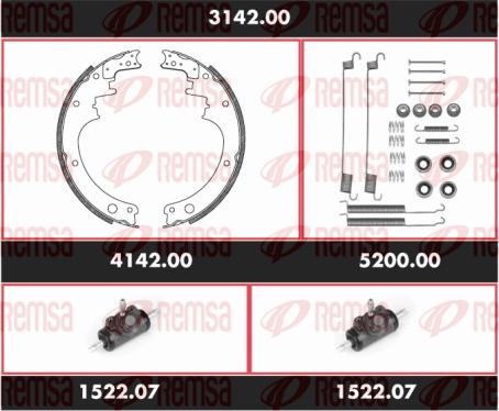 Remsa 3142.00 - Комплект тормозных колодок, барабанные autodnr.net