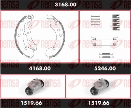 Remsa 3168.00 - Комплект тормозных колодок, барабанные avtokuzovplus.com.ua