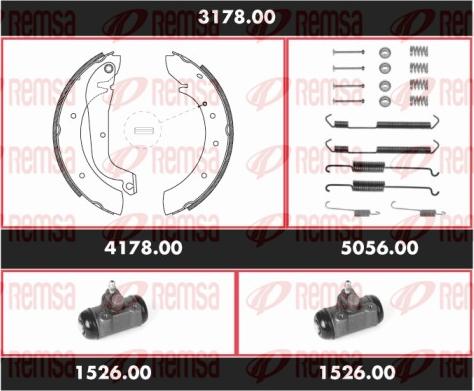 Remsa 3178.00 - Комплект гальм, барабанний механізм autocars.com.ua