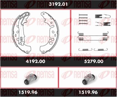 Remsa SPK3192.01 - Комплект тормозных колодок, барабанные autodnr.net