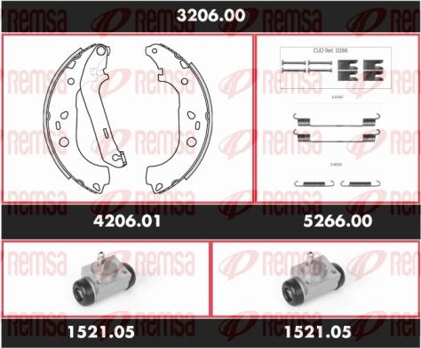 Remsa 3206.00 - Комплект тормозных колодок, барабанные avtokuzovplus.com.ua