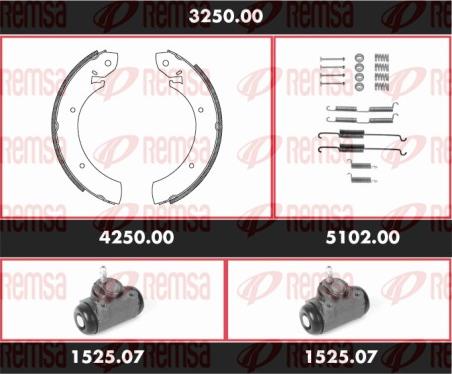 Remsa 3250.00 - Комплект тормозных колодок, барабанные avtokuzovplus.com.ua