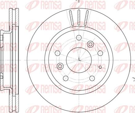 Remsa 6237.10 - Гальмівний диск autocars.com.ua