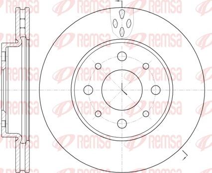 Remsa 6745.10 - Гальмівний диск autocars.com.ua