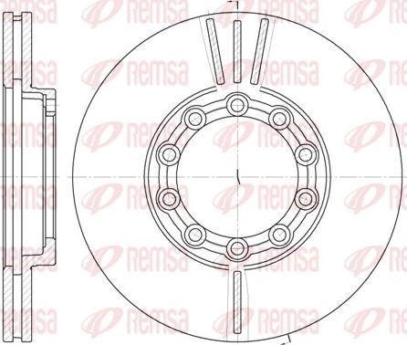 Remsa 6933.10 - Гальмівний диск autocars.com.ua