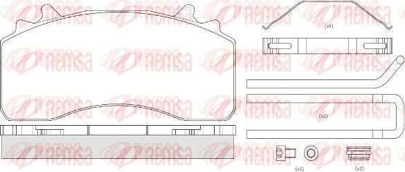 Remsa JCA 1526.80 - Гальмівні колодки, дискові гальма autocars.com.ua