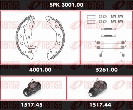 Remsa SPK 3001.00 - Комплект тормозных колодок, барабанные avtokuzovplus.com.ua