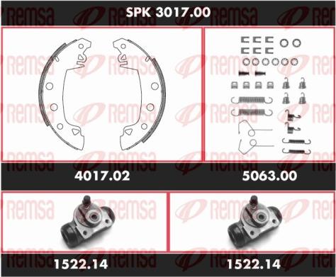 Remsa SPK 3017.00 - Комплект гальм, барабанний механізм autocars.com.ua