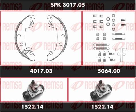 Remsa SPK 3017.05 - Комплект тормозных колодок, барабанные autodnr.net