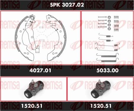 Remsa SPK 3027.02 - Комплект тормозных колодок, барабанные avtokuzovplus.com.ua