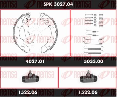 Remsa SPK 3027.04 - Комплект тормозных колодок, барабанные autodnr.net