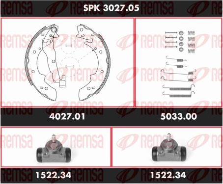 Remsa SPK 3027.05 - Комплект тормозных колодок, барабанные autodnr.net