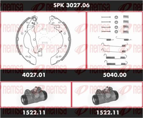 Remsa SPK 3027.06 - Комплект тормозных колодок, барабанные autodnr.net