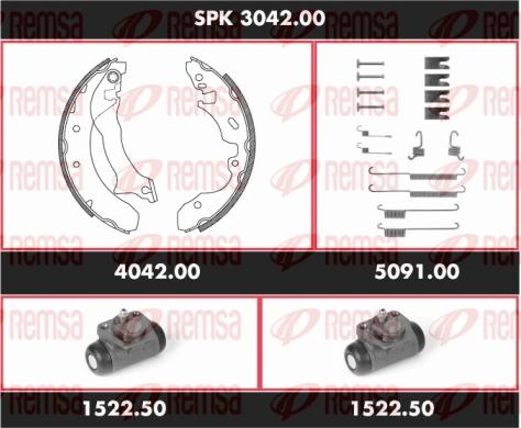 Remsa SPK 3042.00 - Комплект гальм, барабанний механізм autocars.com.ua