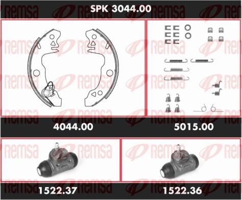 Remsa SPK 3044.00 - Комплект гальм, барабанний механізм autocars.com.ua