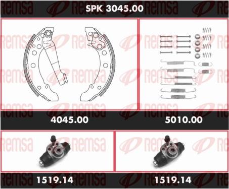 Remsa SPK 3045.00 - Комплект гальм, барабанний механізм autocars.com.ua