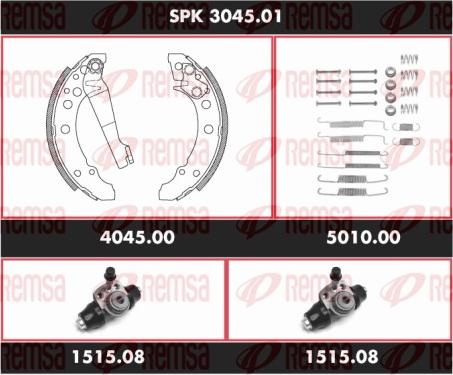 Remsa SPK 3045.01 - Комплект гальм, барабанний механізм autocars.com.ua