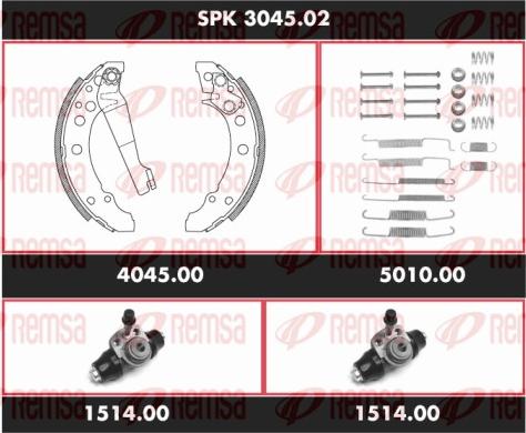 Remsa SPK 3045.02 - Комплект тормозных колодок, барабанные autodnr.net