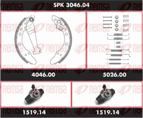 Remsa SPK 3046.04 - Комплект тормозных колодок, барабанные autodnr.net