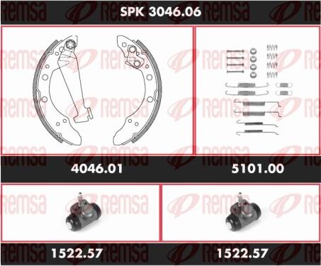 Remsa SPK 3046.06 - Комплект тормозных колодок, барабанные autodnr.net