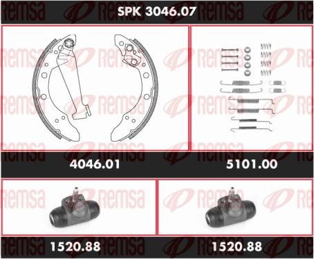 Remsa SPK 3046.07 - Комплект гальм, барабанний механізм autocars.com.ua