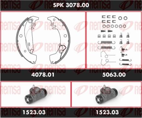 Remsa SPK 3078.00 - Комплект гальм, барабанний механізм autocars.com.ua