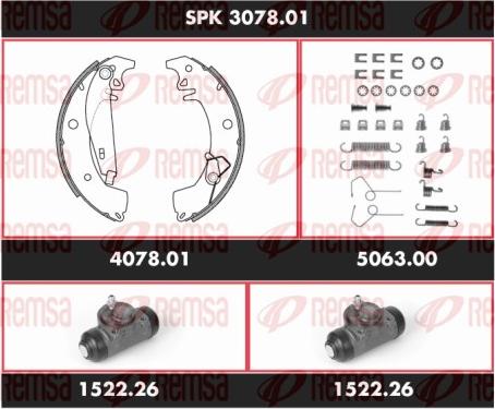 Remsa SPK 3078.01 - Комплект гальм, барабанний механізм autocars.com.ua