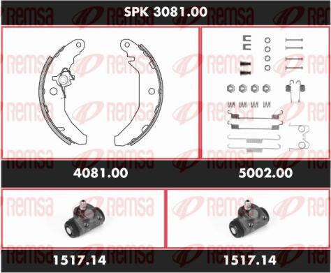 Remsa SPK 3081.00 - Комплект тормозных колодок, барабанные avtokuzovplus.com.ua