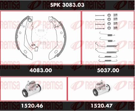 Remsa SPK 3083.03 - Комплект тормозных колодок, барабанные avtokuzovplus.com.ua