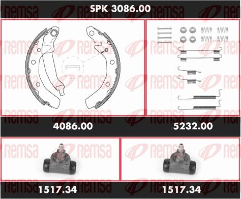 Remsa SPK 3086.00 - Комплект тормозных колодок, барабанные avtokuzovplus.com.ua