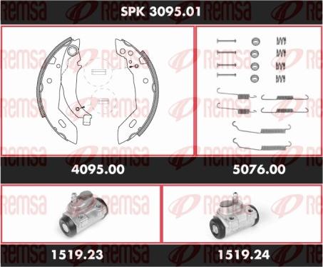 Remsa SPK 3095.01 - Комплект гальм, барабанний механізм autocars.com.ua