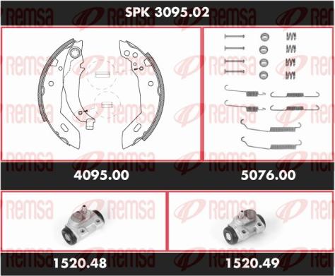 Remsa SPK 3095.02 - Комплект гальм, барабанний механізм autocars.com.ua