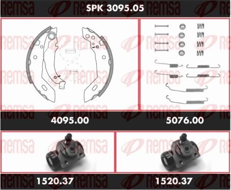 Remsa SPK 3095.05 - Комплект гальм, барабанний механізм autocars.com.ua