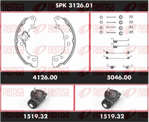 Remsa SPK 3126.01 - Комплект тормозных колодок, барабанные avtokuzovplus.com.ua