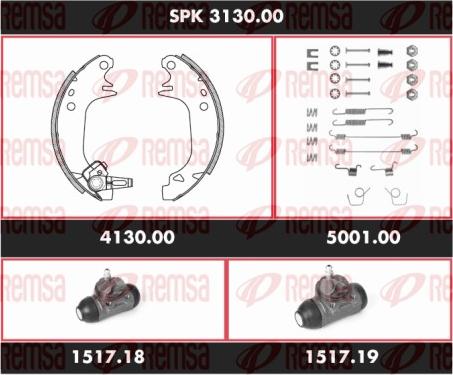 Remsa SPK 3130.00 - Комплект гальм, барабанний механізм autocars.com.ua