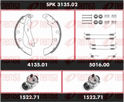 Remsa SPK 3135.02 - Комплект тормозных колодок, барабанные avtokuzovplus.com.ua