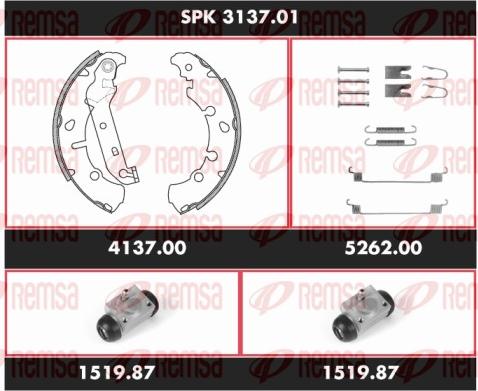 Remsa SPK 3137.01 - Комплект гальм, барабанний механізм autocars.com.ua