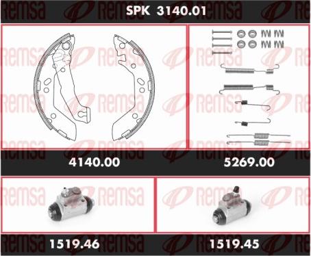 Remsa SPK 3140.01 - Комплект тормозных колодок, барабанные avtokuzovplus.com.ua