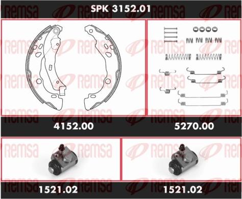 Remsa SPK 3152.01 - Комплект тормозных колодок, барабанные avtokuzovplus.com.ua